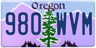OR license plate 980WVM