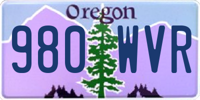 OR license plate 980WVR