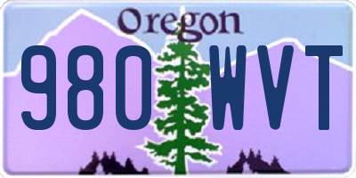 OR license plate 980WVT