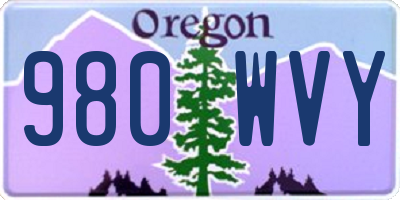 OR license plate 980WVY