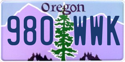 OR license plate 980WWK