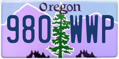 OR license plate 980WWP