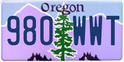 OR license plate 980WWT