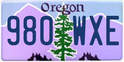 OR license plate 980WXE