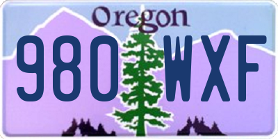 OR license plate 980WXF
