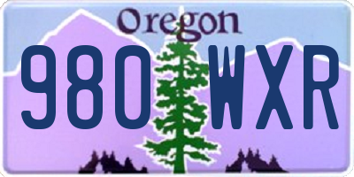 OR license plate 980WXR