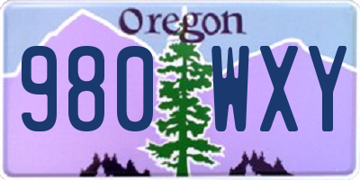 OR license plate 980WXY