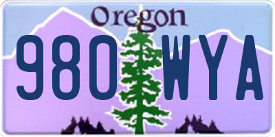 OR license plate 980WYA