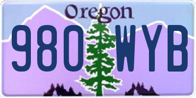 OR license plate 980WYB