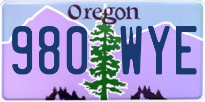 OR license plate 980WYE