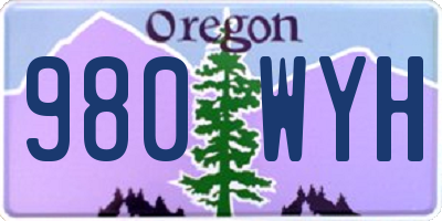 OR license plate 980WYH