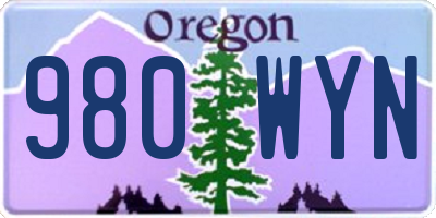 OR license plate 980WYN