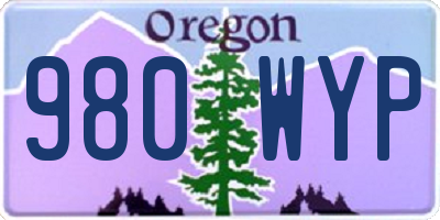 OR license plate 980WYP