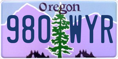 OR license plate 980WYR