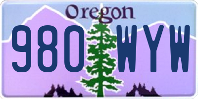 OR license plate 980WYW