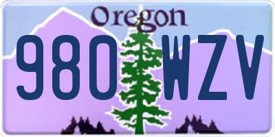 OR license plate 980WZV
