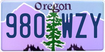 OR license plate 980WZY