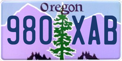 OR license plate 980XAB