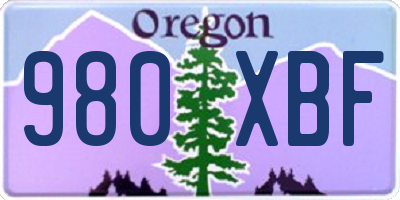 OR license plate 980XBF