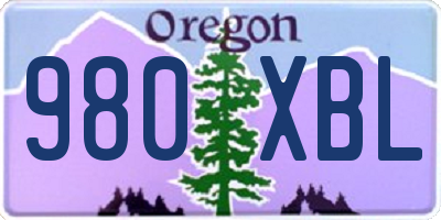 OR license plate 980XBL