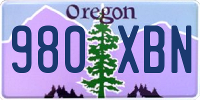 OR license plate 980XBN