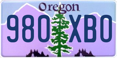 OR license plate 980XBO