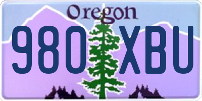 OR license plate 980XBU
