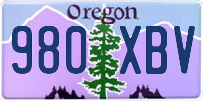 OR license plate 980XBV
