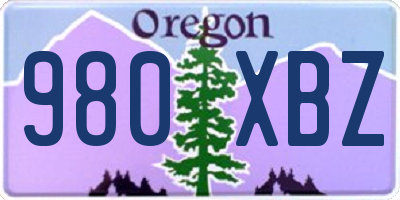 OR license plate 980XBZ