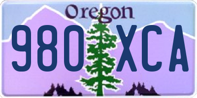 OR license plate 980XCA
