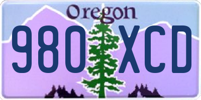 OR license plate 980XCD