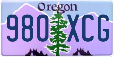 OR license plate 980XCG
