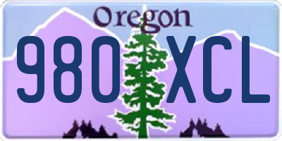 OR license plate 980XCL