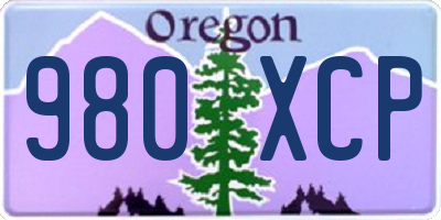 OR license plate 980XCP
