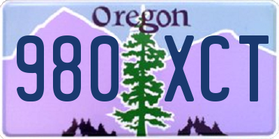 OR license plate 980XCT