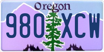 OR license plate 980XCW