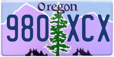 OR license plate 980XCX