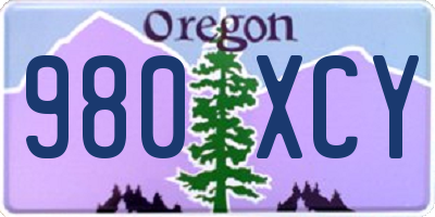 OR license plate 980XCY