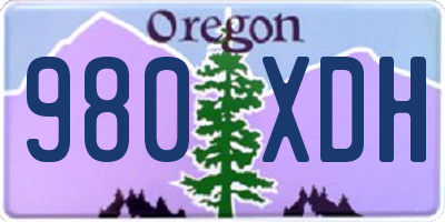 OR license plate 980XDH
