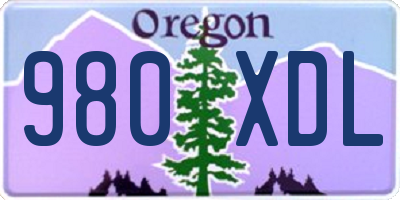 OR license plate 980XDL