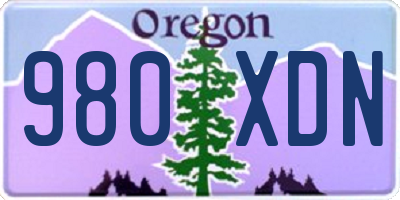 OR license plate 980XDN