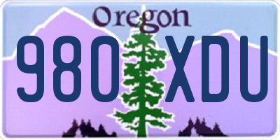 OR license plate 980XDU