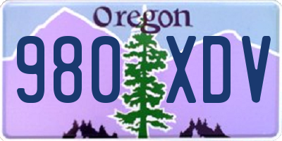 OR license plate 980XDV