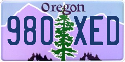 OR license plate 980XED