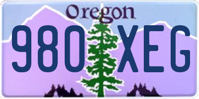 OR license plate 980XEG