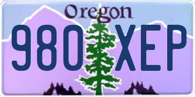 OR license plate 980XEP