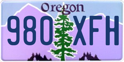 OR license plate 980XFH