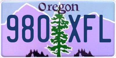 OR license plate 980XFL