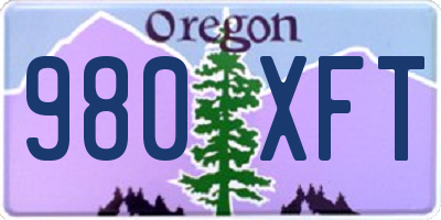 OR license plate 980XFT