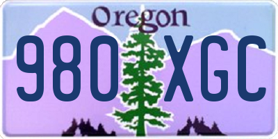 OR license plate 980XGC
